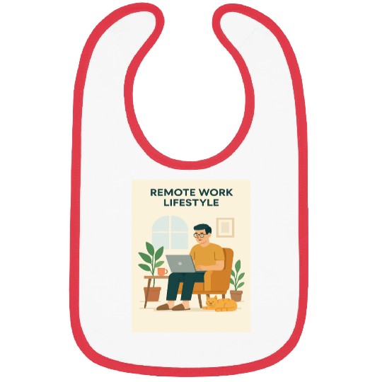 Remote Work Lifestyle Illustration Bibs