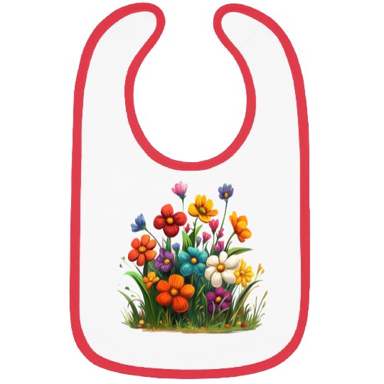 Vibrant Spring Blossom Garden Design Bibs