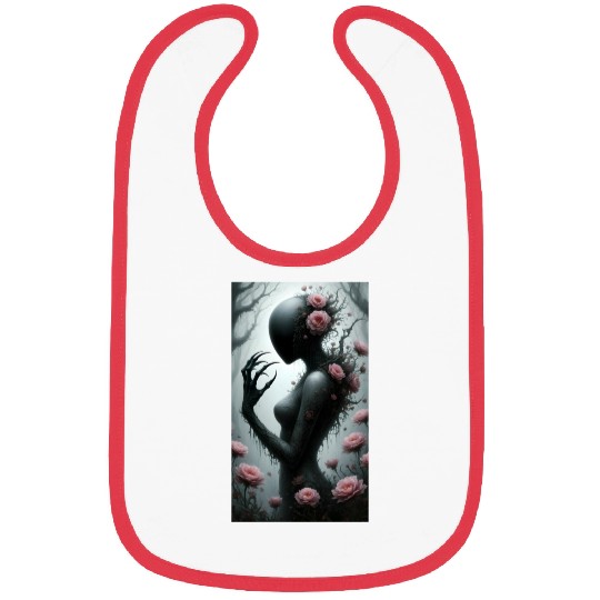 Dark Forest Nymph with Blooming Roses Bibs