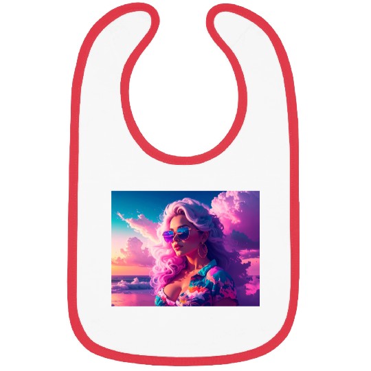 Vibrant Beach Sunset Portrait Bibs
