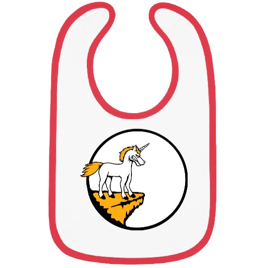 Unicorn Cliff Moon Mountain Evil Angry Bad Mood Bibs