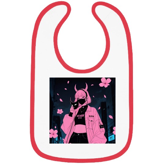 Neon Sakura Night Streetwear Design Bibs
