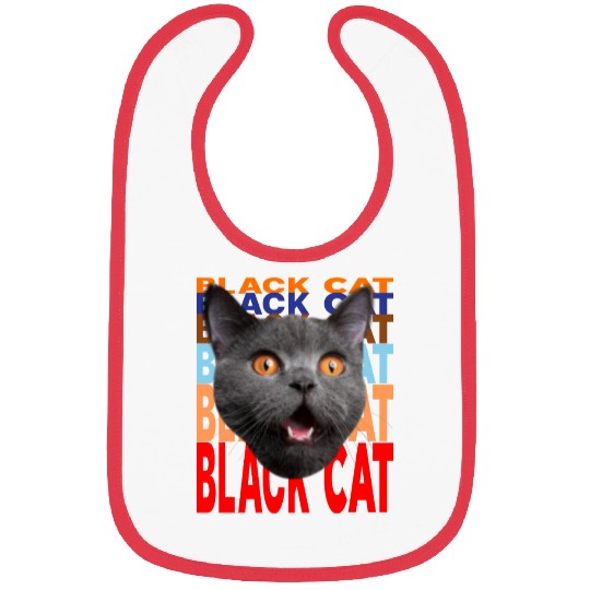 Black Cat Angry Look Bibs