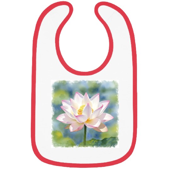 Serene Water Lily Floral Print Bibs