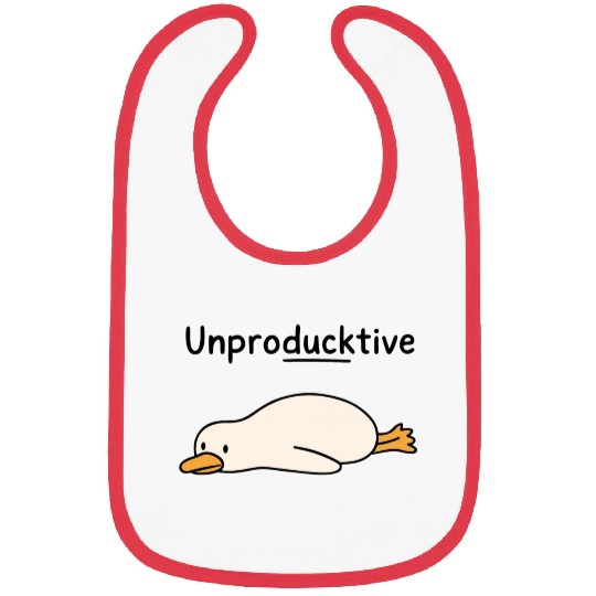 Unproductive Duck Illustration for Humor  Bibs