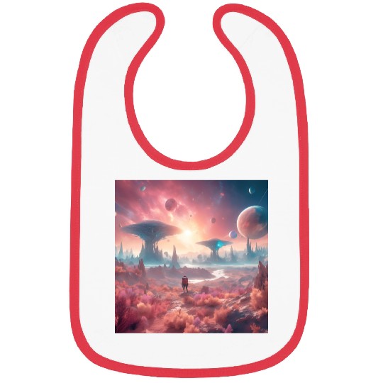 Alien Planet Explorer in Surreal Landscape Bibs