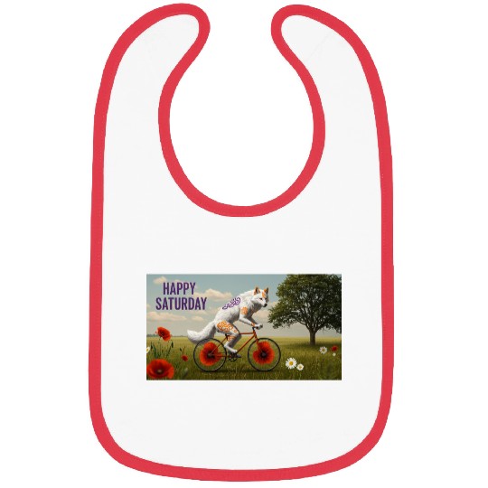 A striking anthropomorphic white wolf  Bibs