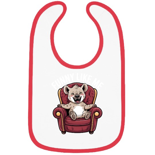Funny Hyena Cub on Throne Bibs