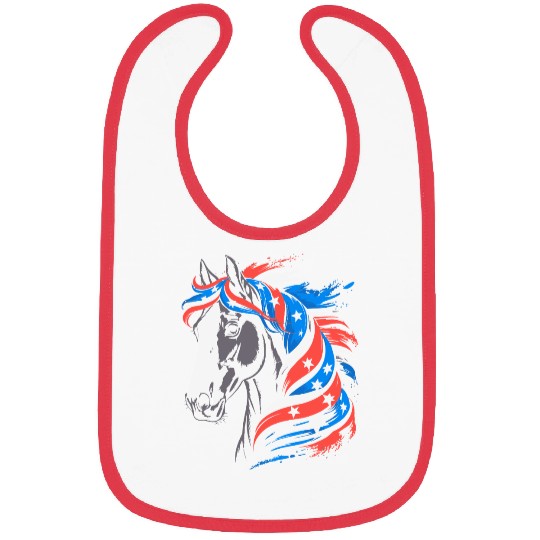 Patriotic Pony with Stars and Stripes Mane Bibs