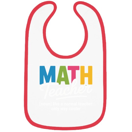 Colorful Math Teacher Illustration Bibs