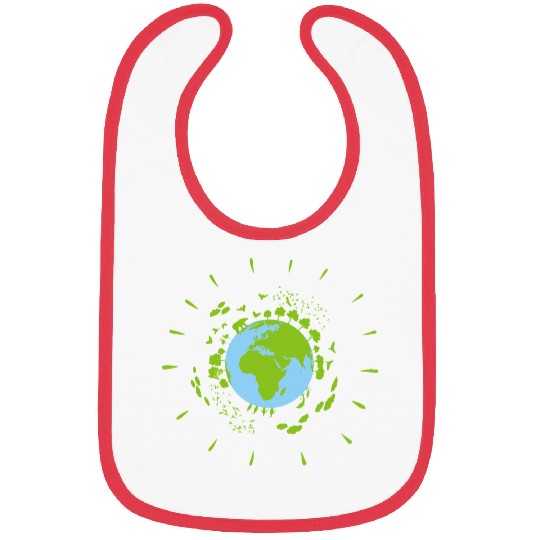 Our Green Planet Earth Cool Illustration Bibs