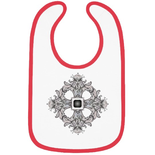 Arabesque Ornament with a Baroque Flair in Gray Bibs