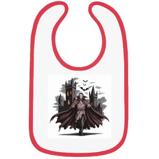 Vampire Count Gothic Castle Print Bibs