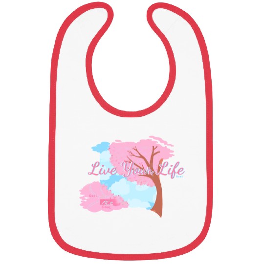 Pink Cherry Blossom Inspirational Design Bibs