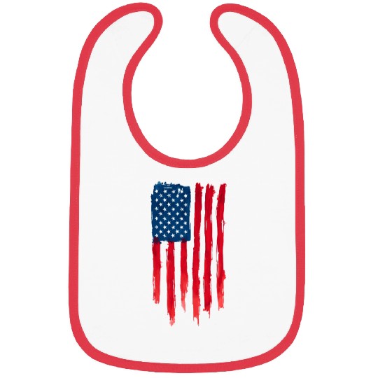 Watercolor American Flag Design Bibs