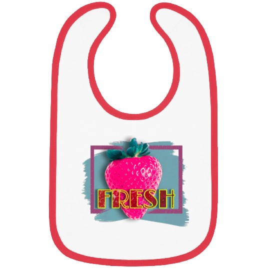 Vibrant Strawberry with Fresh Neon Sign Bibs