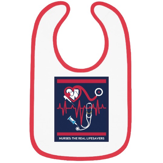Registered Nurse RN Bibs Heartbeat Line Design