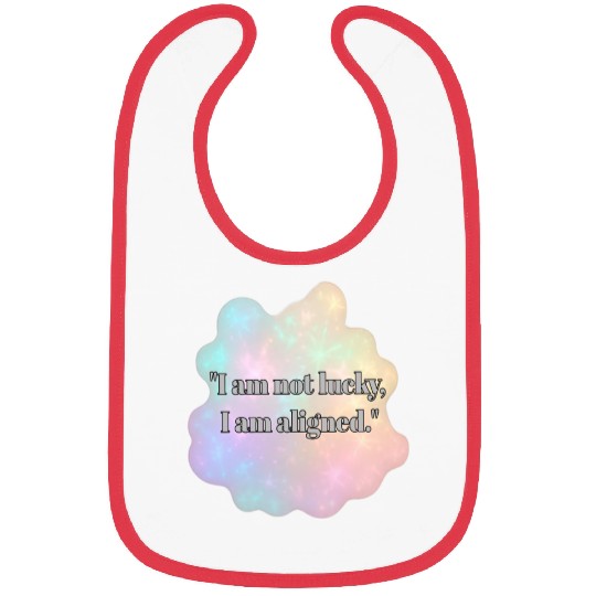 Aligned and Lucky Quote Background Bibs