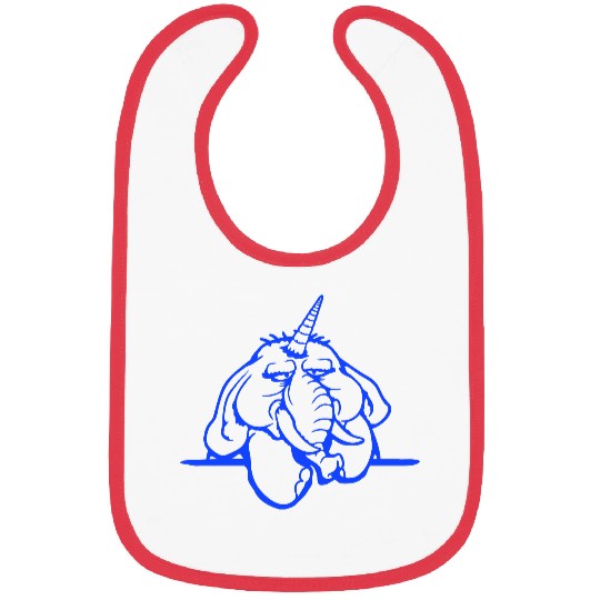 Unicorn Big Elephant Sitting Angry Sad Funny Cool Bibs