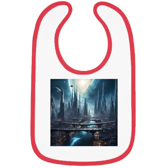 Magic City with Skyscraper Sci-Fi Alien Planet Bibs