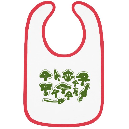 Fun Mushroom Facts – Playful Green Mushrooms Bibs