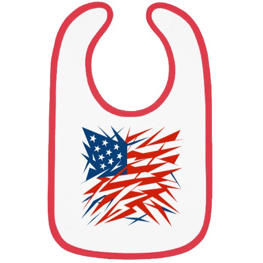 Abstract American Flag Deconstructivism Style Bibs
