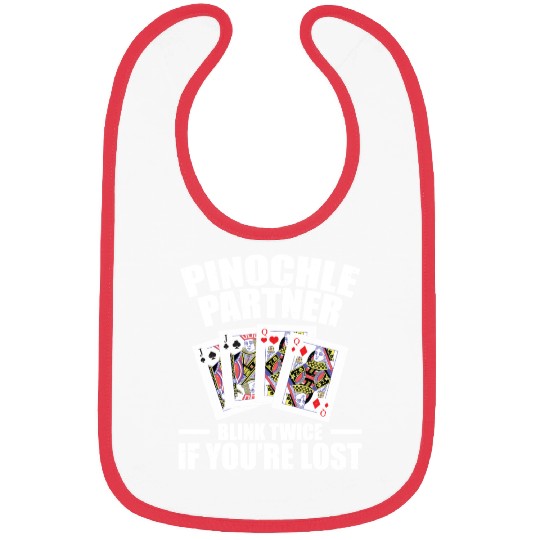 Pinochle Partner Blink Twice If You're Lost Bibs