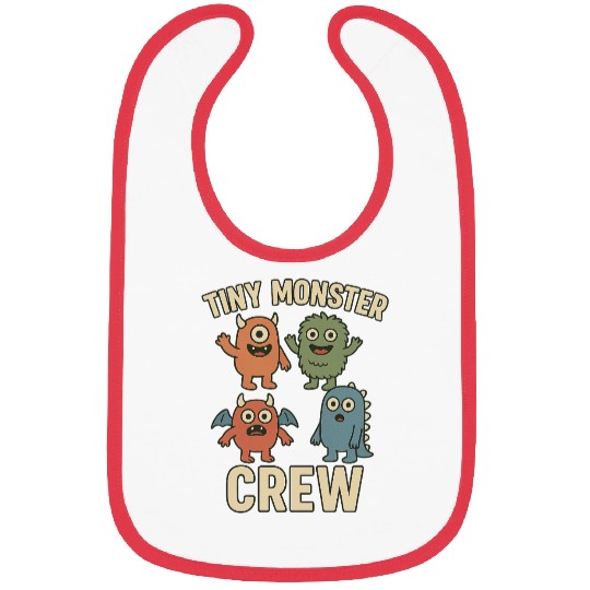 Tiny Monster Crew Cartoon Illustration Bibs