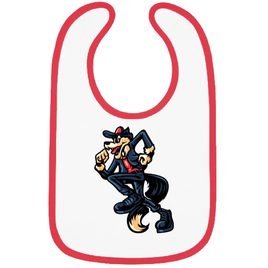Retro Dancing Wolf Bibs