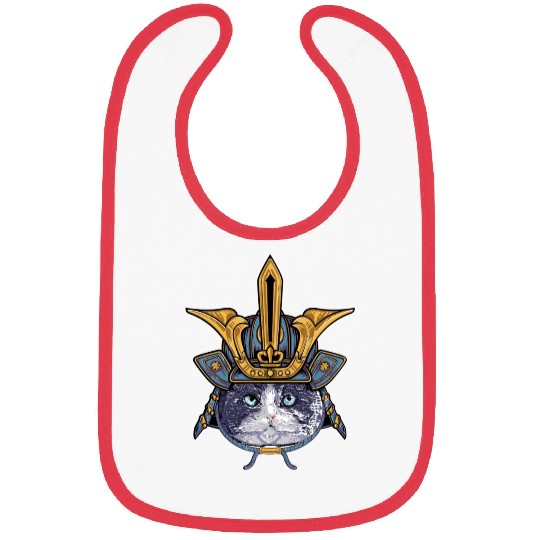 Samurai Cat Warrior Bibs