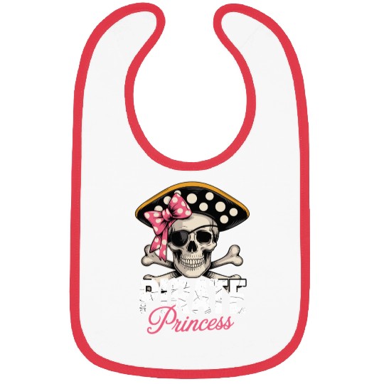 Pirate Princess Skull and Crossbones with Pink Bow Bibs