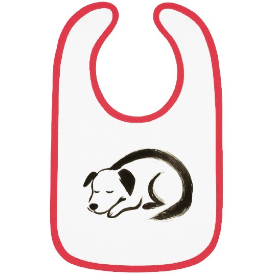 Sleeping Dog – Minimalist Ink Pet Design Bibs