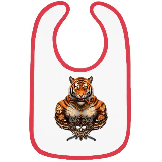 Fierce Tiger Warrior Design Bibs