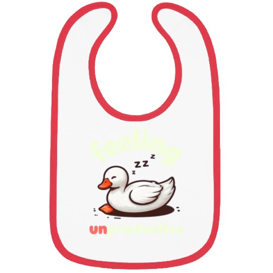 Playful Sleepy Duck Illustration Bibs