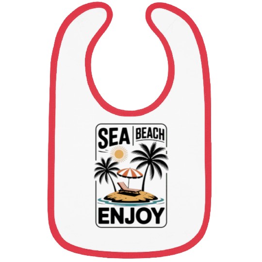 Beach Sunset Palm Island Graphic Bibs