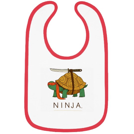 Ninja Turtle Warrior Illustration Bibs
