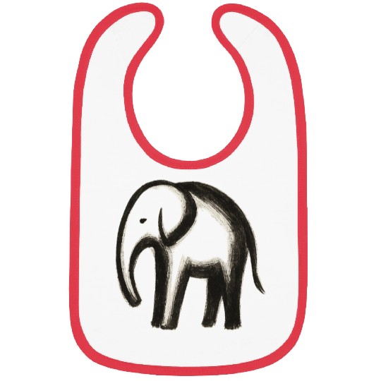 The Gentle Weight – Minimalist Elephant Ink Art Bibs