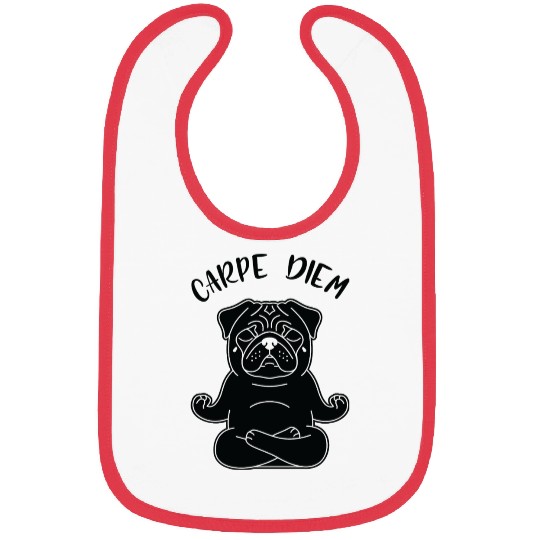Meditating Pug with Inspirational Quote Bibs
