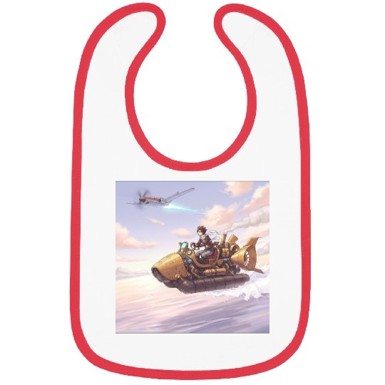 Sunset Island Boat Scene Bibs