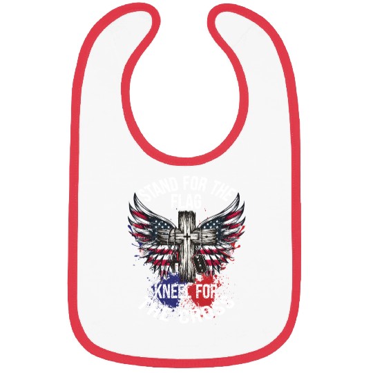 Wings Cross and Flag Patriotic Art Bibs