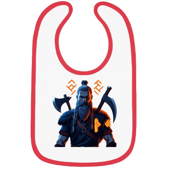 Viking Warrior with Axes and Fur Bibs