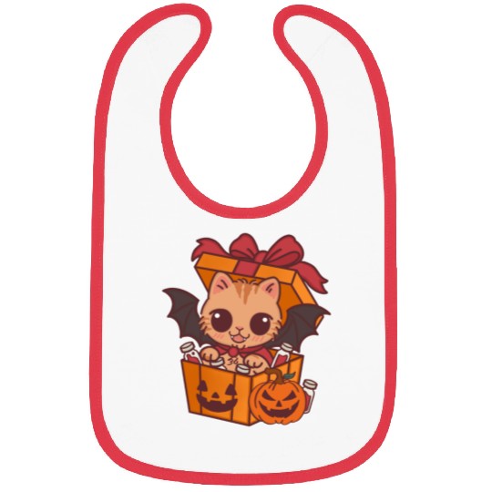 Halloween Cat with Potion Gift Box Bibs