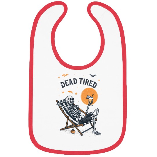 Skeleton Relaxing Under Full Moon Bibs