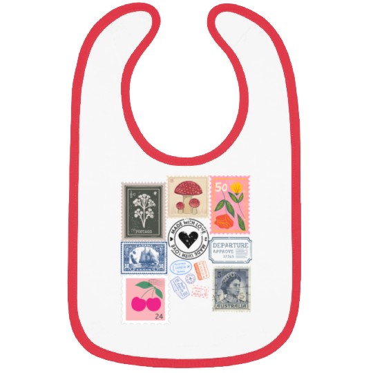 Vintage Stamps Bibs