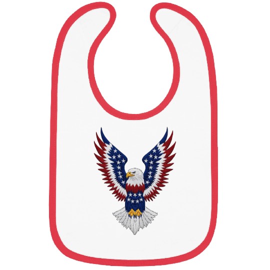 American Bald Eagle with USA Flag Wing Art Design Bibs
