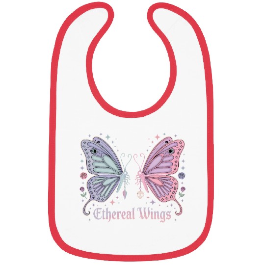 Pastel Goth Two Butterflies Aesthetic Gothic Desig Bibs