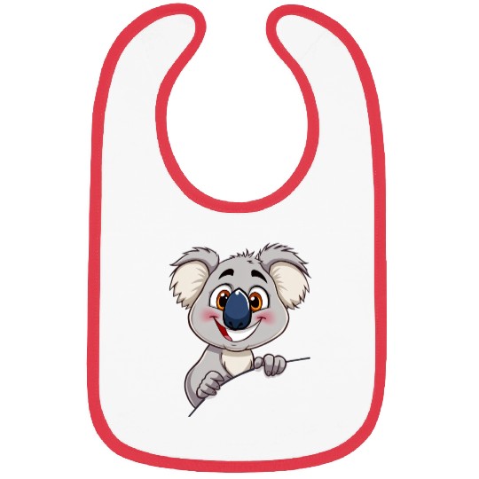 Cute koala peeking cartoon illustration Bibs