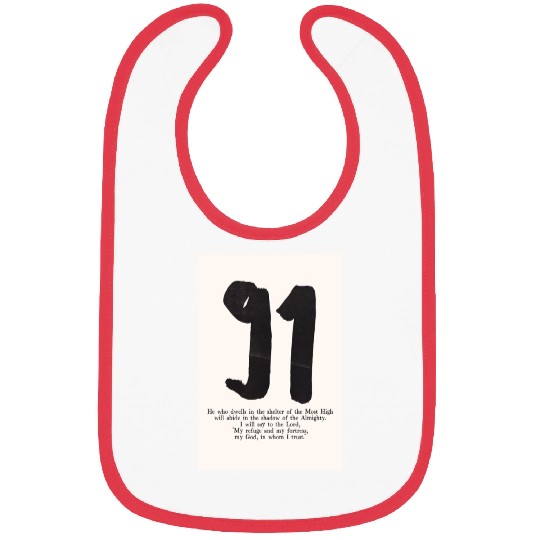 Psalm 91 Minimalist Christian typography poster Bibs