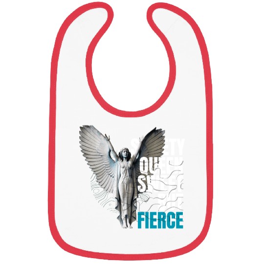 Angel Statue with Empowering Quote Bibs