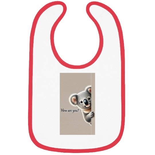 Cute Koala Peeking Card Design Bibs